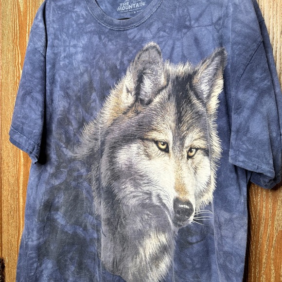 The Mountain Wolf Graphic T-Shirt XL Blue Tie Dye Nature Wildlife Men XL Outdoor - Picture 4 of 5